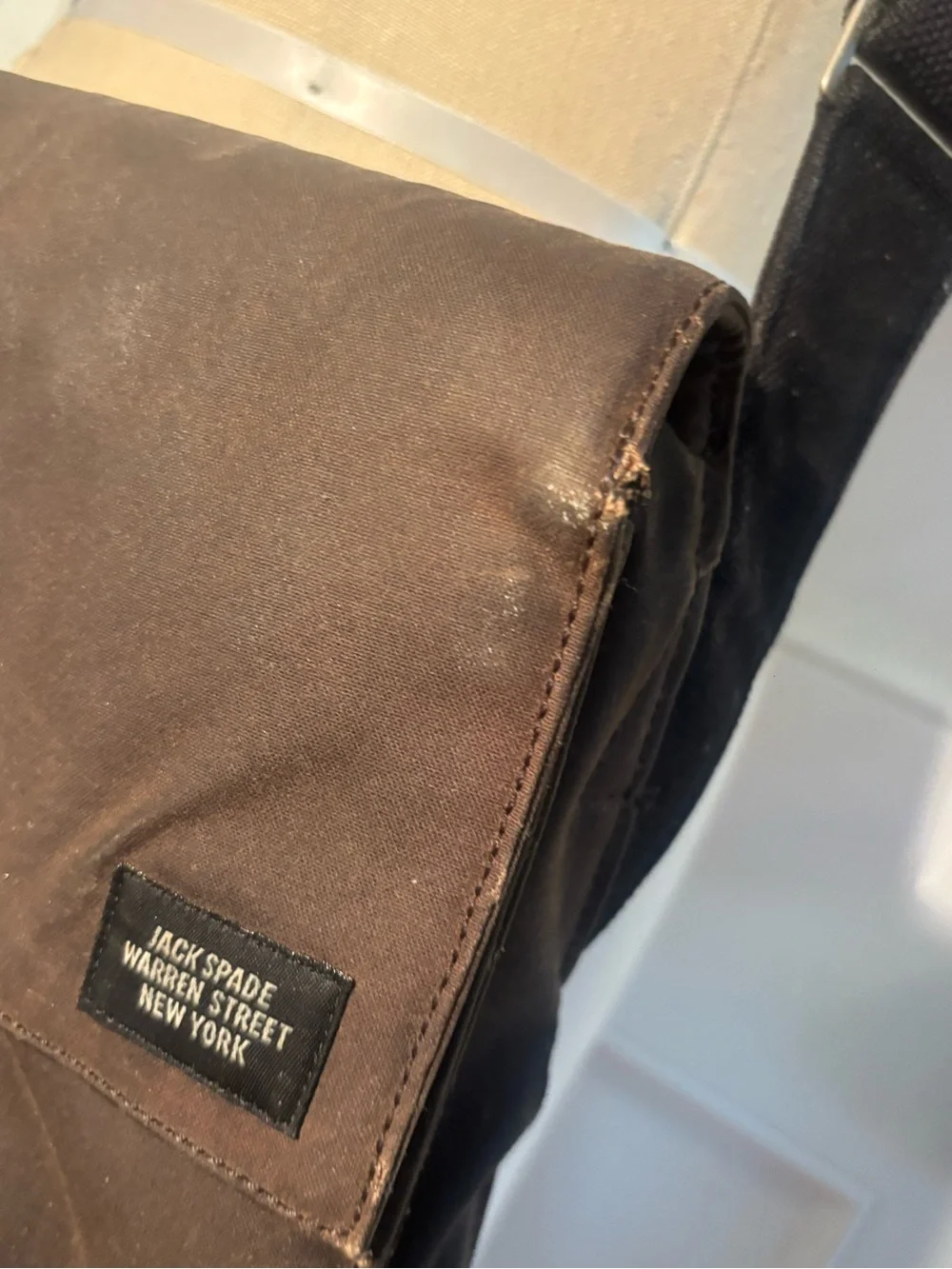 A Jack Spade Warren Street New York Brown Canvas Messenger Bag